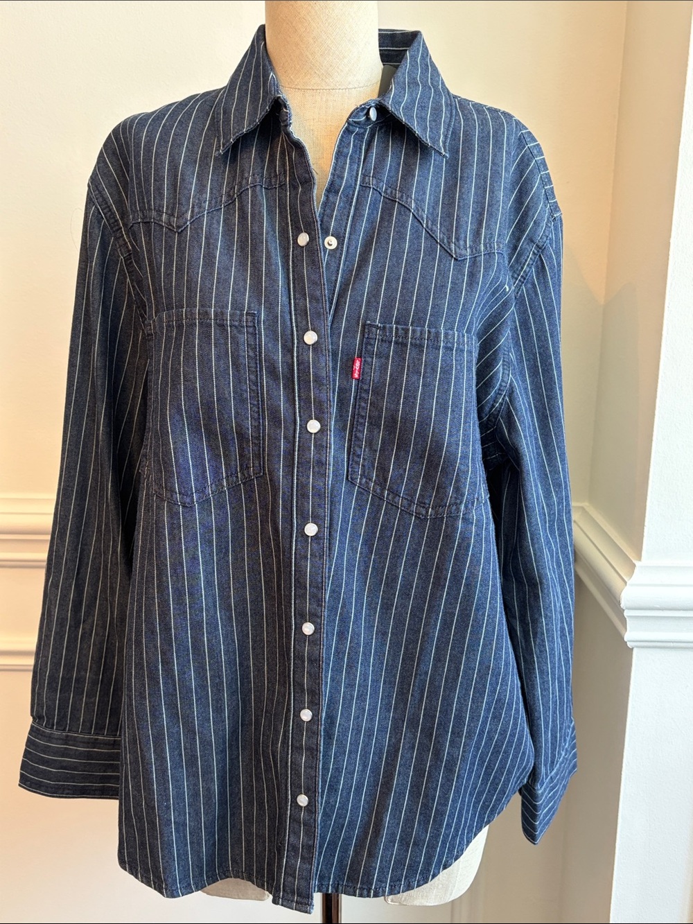 Levi’s denim Pinstripe Button-Down Shirt